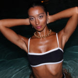 Cindy Bikini Top in Black + White