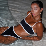 Cindy Bikini Top in Black + White