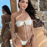 Deia Bikini Top in Bone