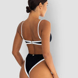 Cindy Bikini Top in Black + White