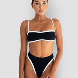Cindy Bikini Top in Black + White